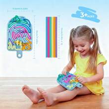 Silicone Sensory Activity Board, Double-Sided Pressure Relief Toy Suitable For Anxiety, Stress, ADHD, Autism And Soothing, Noise-Free And Mess-Free, Comes With Portable Travel Bag And 12 Pull Strings, Suitable For Children 3+ And Adults, Slight Color Variation - Haiyan Blue - View 6