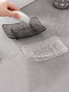 1/2pcs Crystal Pattern Soap Dish - Minimalist Elegant Vertical Soap Holder Bathroom Accessories - Multicolor - View 2