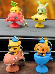 Figur Mobil Ritme Pasukan Bawah Air OCTONAUTS Mainan Anak Gantungan Kunci Aksesori Tas Sekolah Hadiah Liontin PVC Hadiah Tas Sekolah Siswa Figur Mobil Konsol Tengah Kuda Gemerincing Barang Dekoratif Dekorasi Gantung - MultiWarna - View 2