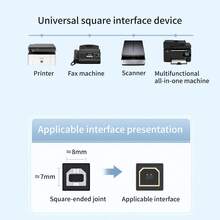 HP USB A 转 USB B 2.0 数据线，即插即用打印机数据线，适用于打印机、扫描仪、传真机、多功能一体机，经久耐用，打印清晰。 - 黑色 - 查看 6
