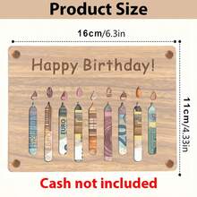 10-Box Wooden Birthday Money Bag Card | Creative Cash Gift Box - Multicolor - View 3