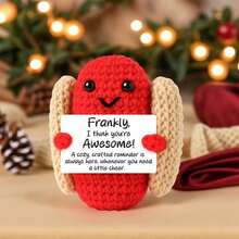 4pcs/Set Handmade Crochet Desktop Decor Figurines, Cute Sci-Fi Dolls, Great Birthday Gift For Best Friends, Sisters, Moms, Grandmas, Coworkers, Family, Keychain, Positive Emotion Support, Creative Party, Christmas, Valentine's Day, Plush Doll - Multicolor - View 12