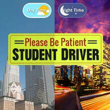 Reflective Student Driver Magnet Set 3pcs Novice Car Stickers Removable Exterior Decals - Student Driver - View 5