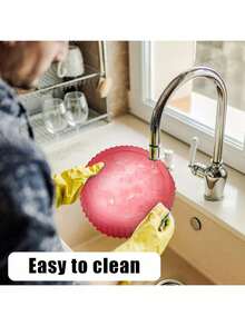 1pc Air Fryer Silicone Baking Mat, Round Baking Tray, Household Air Fryer Silicone Pad - Multicolor - View 6