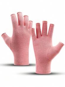 1 Pair Comfortable Fingerless Gloves With Anti-Slip Grip And Breathable Fabric For Computer Typing, Daily Office Work, And Casual Activities In All Seasons For Men & Women - Black - View 15