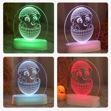 Decoración de conejo con iluminación LED, decoración de mesa interior para Pascua, luz nocturna de huevo de colores - Multicolor - Ver 4