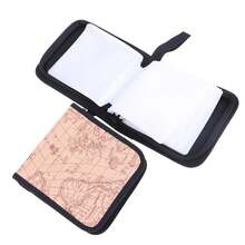 Caja de CD con patrón de mapa del mundo, bolsa de almacenamiento para DVD, funda organizadora, funda tipo billetera de nailon para paquete de CD para el hogar o el coche BFEA - Amarillo - Ver 4