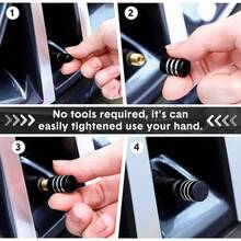 Tapas de válvula de neumático de coche, cubiertas de vástago de llanta de aleación de aluminio, tapas de vástagos de válvula impermeables Airdust para motocicletas, camiones y bicicletas CKHN - 4 piezas - morado - Ver 5