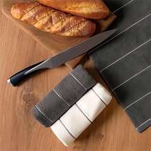 4件套棉质条纹厨房抹布套装，易于清洁，带挂钩，格子图案 - 30*30cm - 查看 5