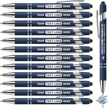 12pcs Blue Ink Customized Pens, Metal Printed Name/Logo/Text, Great Gift For Office, Teachers And Students - Sets - View 14
