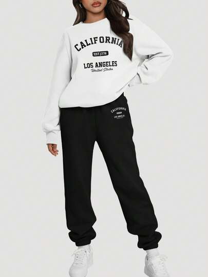 Speed mate 2pcs Women Sports Set, Round Neck Sweatshirt And Casual Autumn Sports Pants, 2025 New Sportswear