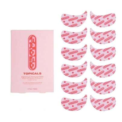 亮白消肿眼膜 | 活力焕发眼膜，有效减少浮肿并深层补水 | 淡化黑眼圈和细纹 | 蕴含酪氨酸酶、咖啡因和烟酰胺