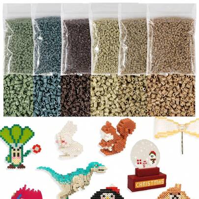 1100 piezas Kit de cuentas de fusión de 2.6mm, adecuado para hacer joyas creativas DIY como pulseras, colgantes, decoraciones, regalo perfecto para cuentas Perler de fusión
