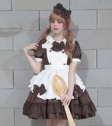 Women Short Dresses - Brown - View 3
