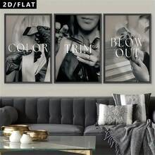 1/3 tấm tranh nghệ thuật logo tối giản hiện đại đen trắng dành cho tiệm làm tóc, phù hợp với các tiệm cắt tóc nam. Tranh in trên vải canvas dùng để trang trí văn phòng, phòng ngủ, phòng khách và hành lang. Có thể mua thêm khung. - Nhiều màu - Xem 1