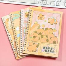 4 Books, 1 Set Of A5 Books, Back-To-School Season, Gilded Cover, Hard Face, Student Supplies Books, School Reward Books, Notebook Books, Cartoon Coil Books, Notepad Books, Cute Student Stationery, Paper Student Prizes - A5 - View 1