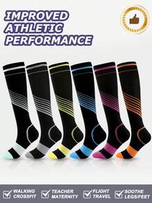 6 Pairs Men's Socks, High-Quality Fabric, For Running, Football, And Cycling Men Gifts - Multicolor - View 2