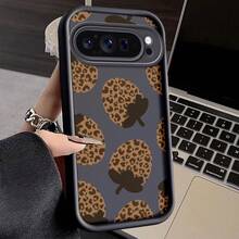 お使いの Pixelモデル10、10 Pro、9、9A、9 Pro、9 Pro XL、8、8 Pro、8A、7、7 Pro、7Aに対応する、完全な保護のためのTPU作るのヒョウ柄フルーツデザインの電話ケース。 گوグルピクセル8A、9A、10、 11/12/13/14/15/15プロ/15プラス/15プロマックス/11プロ/12プロ/13プロ/14プロ/12ミニ/13ミニ/11プロマックス/12プロマックス/13プロマックス/14プロマックス/14プラス/5 - ブラック - チェックする 2