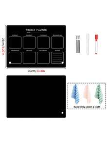 1pc Black Desktop Weekly Planner Board, Acrylic Erasable Memo Pad Desk Calendar Organizer - E-Black - View 11