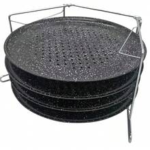 Komplet 4 Blach Do Pizzy Ze Stojakiem 28 Cm Wymiary Opakowania 30 X 30 X 9 - Black - View 5