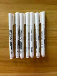 Set de 5 tizas blancas no borrables - Adecuadas para pizarra, ventana, vidrio, bar, póster y otros marcados blancos, marcador de pintura de aceite resistente al agua y rotulador de grafiti, esencial para la temporada de regreso a clases - Multicolor - Ver 16
