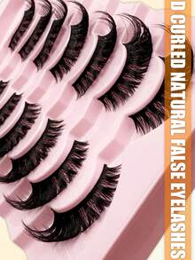 New Cat Eye Eyelashes 3D Natural Transparent Band False Lashes Fluffy Soft Cross 7 Pairs Manga Lashes Wispy Natural Eyelash Extension Makeup - Natural Lashes - View 6