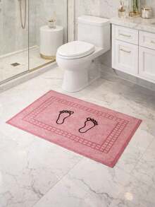 100% Cotton Floor Towel Set | Plush Footed Bathroom Mat 45x70cm | Bathroom Mat - Green - View 7