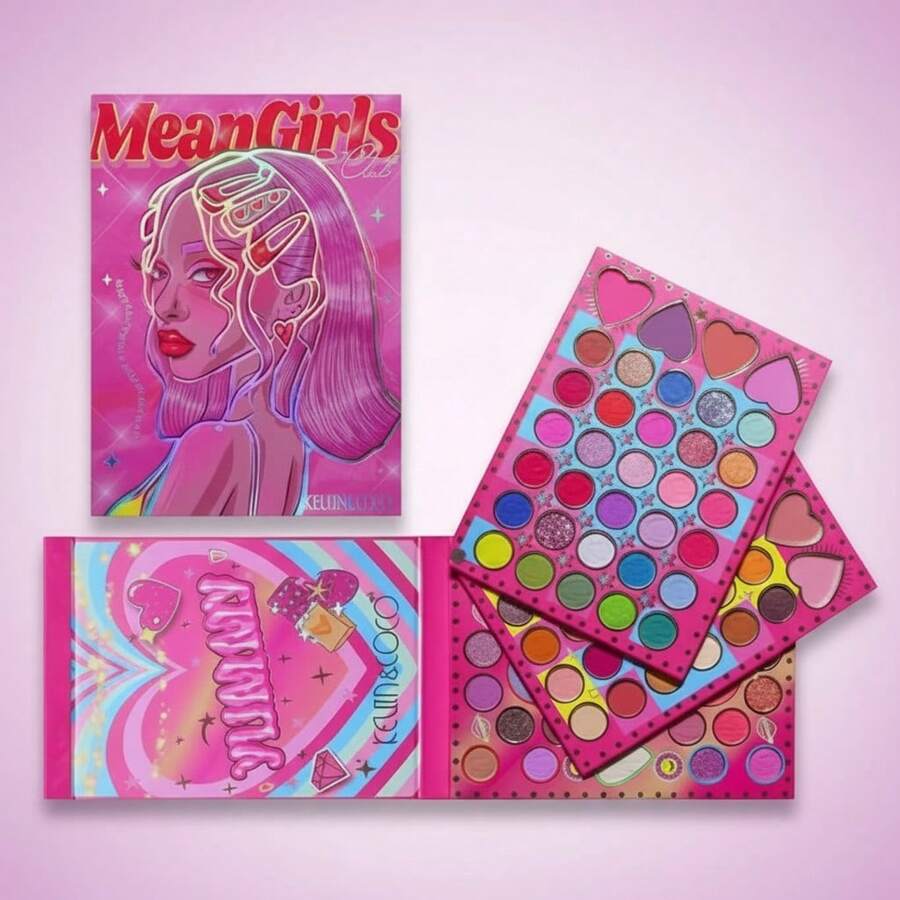 EverlyX Kevin & Coco Me And Girls Club Palette - Y2K-Inspired Eyeshadows - Pink, Lilac, And Shimmer Shades With A Soft Texture And High Pigmentation - Illustrated Design And Luminous Finish - ✅ Shipping To Spain In 24/48 Hours - 96 Color - View 1