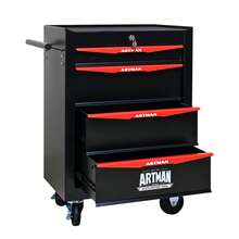 4 Drawers Tool Cart On Wheels, Stainless Steel Countertop Multifunctional Rolling Tool Storage Chest, Drawer Rolling Trolley Organizer Tool Box For Garage,Workshop - Red - View 6