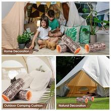 4 Pcs Wood Pillows Tree Stump Decorative Round Throw Pillows 3D Digital Print Wood Trunk Stump Cylinder Cushion For Home Sofa Living Room Decor, 15.8 X 5.5 Inch - B0CGL889F3 - View 2