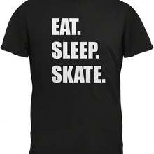 Eat Sleep Skate - Camiseta negra para adultos - Negro 2 - Ver 1