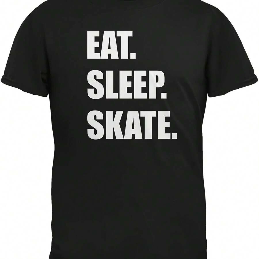 Eat Sleep Skate - Camiseta negra para adultos - Negro 2 - Ver 1