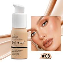 Julystar 控油粉底液，30 毫升持久自然無瑕輕盈不脫妝粉底 - 卡其色 - 查看 10