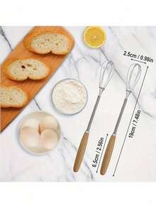 1pc Semi-Automatic Egg Beater, Stainless Steel Manual Press Egg Mixer, Egg Whisk, Egg Blender, Kitchen Tool, Kitchen Accessory, Household Kitchen Supplies - Multicolor - View 13