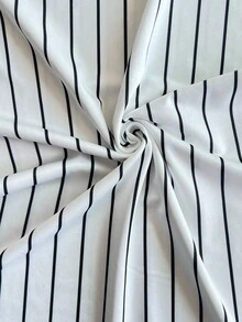 Customized Black Striped Women's Top | Customize Your Photo, Text, Pet Photo, Family Photo, Team Photo, Couple Design For Anniversary, Birthday, Thanksgiving, Mother's Day Summer - Black and White - View 7