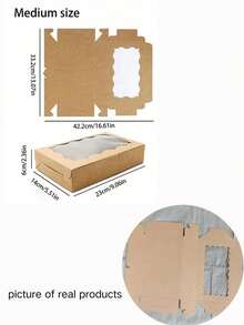 Hộp quà bằng giấy Kraft có cửa sổ trong suốt (10/20 chiếc) - Hộp đựng quà tặng đa năng, thích hợp cho đám cưới, tiệc độc thân, sinh nhật, Giáng sinh, Halloween, Lễ Tạ ơn - Kích thước: 7" x 4.3" x 1.5" - Nhiều màu - Xem 11