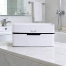 Suporte para Papel Higiênico Montado na Parede, À Prova d'Água, sem Furos, para Armazenamento de Papel Higiênico no Banheiro - Branco - Visão 12