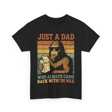 Camiseta de Papá Pie Grande, Solo un papá que siempre regresaba con la camiseta de leche - Negro 2 - Ver 1
