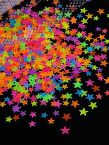 2克荧光亮片环氧树脂流沙填充物霓虹圆星空心圆梅花形状片状树脂硅胶模具填充物春夏剪贴簿制作DIY工艺品 - 彩色 - 查看 10