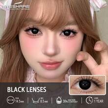 Eyeshare 1副彩色隐形眼镜，适用于自然灰色眼睛，黑色瞳孔镜片，棕色眼睛镜片，时尚巧克力色镜片 - 黑色 - 查看 3