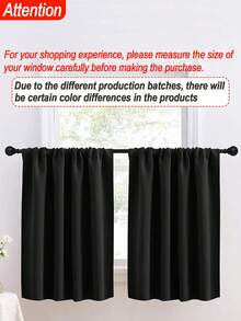 1pc Solid Color Blackout Short Curtain Suitable For RV, Bunk Beds And Small Windows - 100% Polyester Modern Curtain, Suitable For Living Room, Cafe, Kitchen Decoration - Multicolor - View 4