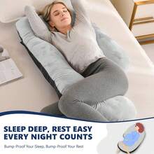 2026 New 44-Inch J-Shaped Full Body Pillow, Maternity Pillow, Maternity Full Body Pillow With Velvet Pillowcase, Full Body Pillow With Back, Leg, And Tummy Support, Helps Ensure Adequate, Comfortable Sleep, Valentine's Day,New Year And Mother's Day Gifts - Nhiều màu - Xem 4