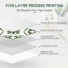 MORCART 20cm X 20cm Peel Off Adhesive Tiles, 20 Pieces Of Self-Adhesive DIY Vinyl Flooring, Suitable For Removable Waterproof Tile Stickers In Bedrooms, Living Rooms, Bathrooms, Kitchens, And Stairs (Green Retro) - 綠色 - 查看 6