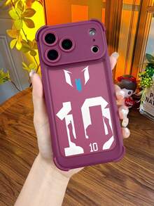 Soccer Legend Number 10 Phone Case For IPhone 17 16 15 14 13 Pro Max, Iconic Football Player Silhouette Graphic, Sports Fan Merchandise, Blue & White Team Colors, Gift For Soccer Lovers & Players - 藍色 - 查看 3