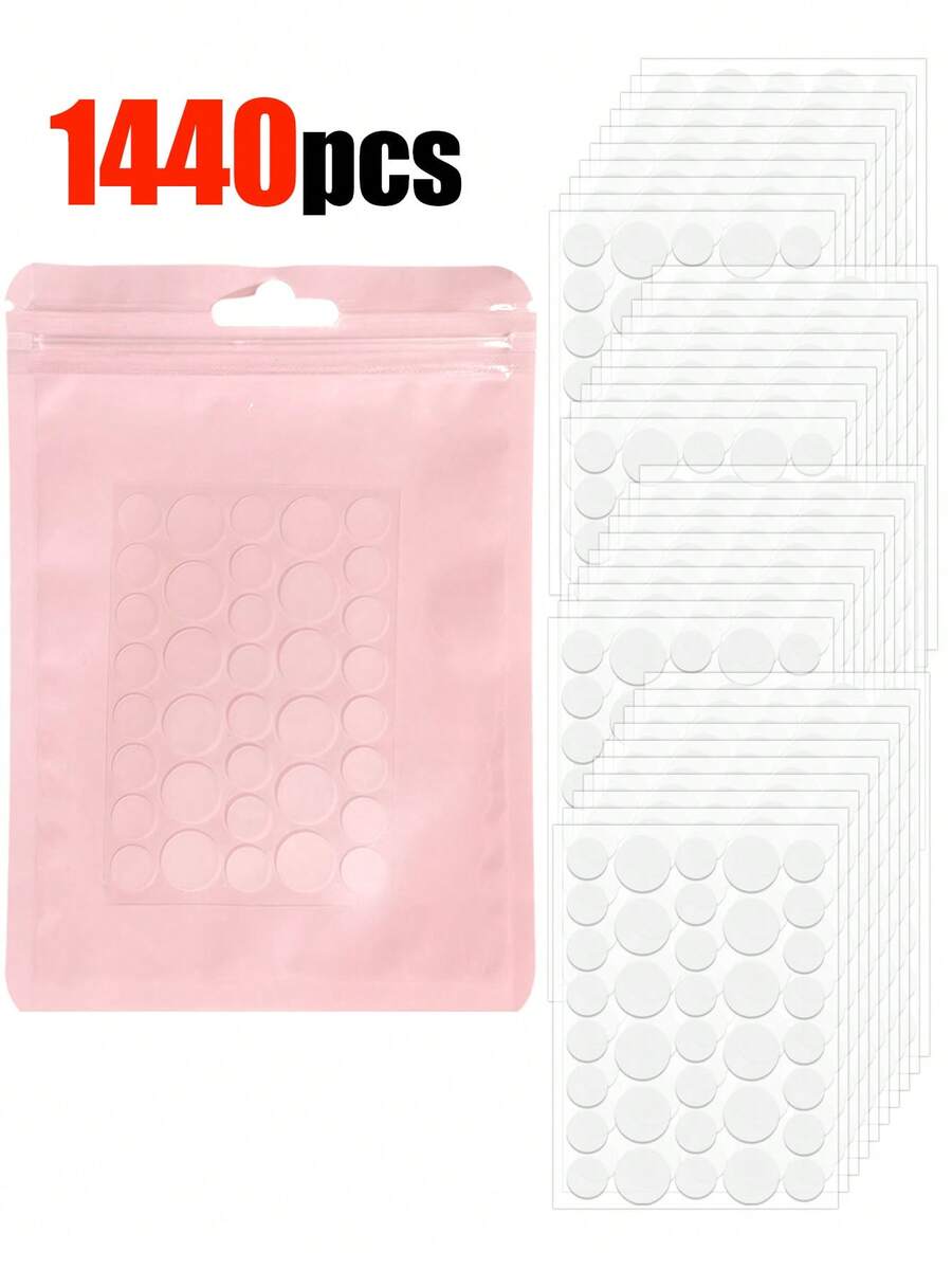 1440片圆形面部贴纸 - 装饰贴纸，摄影道具必备，适用于面部彩绘，可用于各种派对、聚会和娱乐活动，经济实惠，旅行必备，卧室装饰，化妆品配件，摄影必备道具，赠品，旅行必备，廉价好物，旅行必备