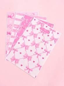 10/20/50pcs Pink Bow Mixed Color Gift Bags, Happy Birthday Plastic Gift Packaging Bags, Fairy Tale Theme Birthday Decor, Wedding, Bridal Shower, Holiday Gifts, Spring Party Gift Wrapping Supplies - Multicolor - View 7