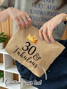 Customized Makeup Bag, Personalize Your Age 30 40 50 60 70 80 90 100 & Beautiful Makeup Bag, 30 40 50 60 70 80 90 100 Birthday Queen Gift - Multicolor - View 8