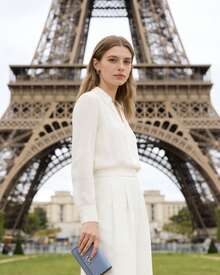 Michael Kors FACET Women's RFID Blocking Ultra-Thin Compact Wallet, Credit Card Holder With Zipper Coin Pouch, Ladies Clutch Organizer - Baby Blue - View 2