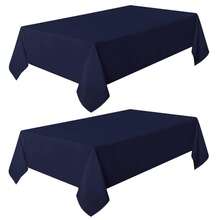 Sancua 2 Pack Navy Tablecloth 60 X 84 Inch, Rectangle 4 Feet Table Cloth - Stain And Wrinkle Resistant Washable Polyester Table Cover For Dining Tables, Buffet Parties And Camping - NavyBlue - View 9