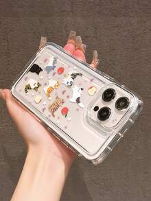 1pc Cat Apple Bow UV Printed Pattern Design Airbag Phone Case, Compatible With IPhone 17 16 15 14 13 12 11 X And Phones, Soft TPU Protective Phone Case, Phone Cover, Creative Pattern Phone Case, Gift For Valentine's Day, Birthday, Christmas, Halloween, Boyfriend, Family And Friends - Many - View 3